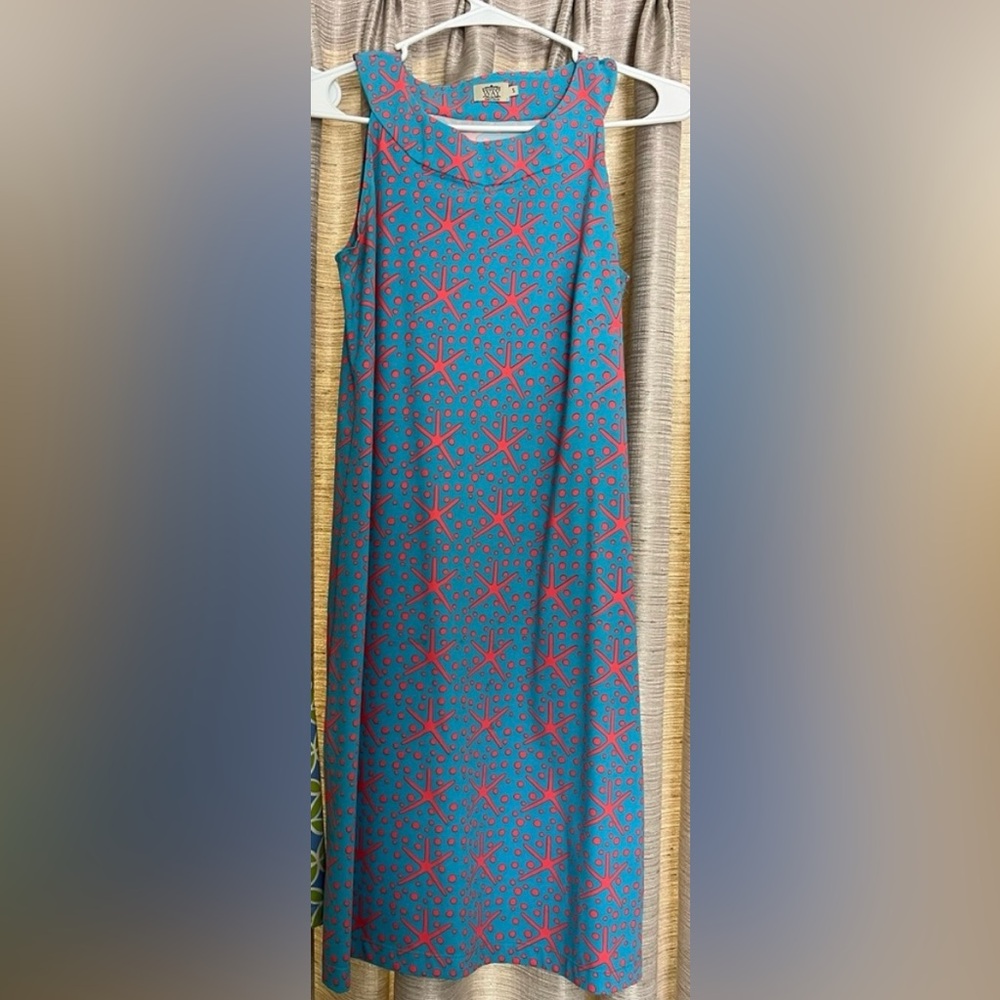 Katherine Way Dress. Turquoise/coral starfish Size S.